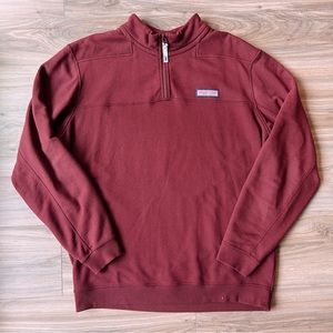 Vineyard Vines Men’s Classic Shep Shirt Quarter Zip Sweater, size Large, Maroon